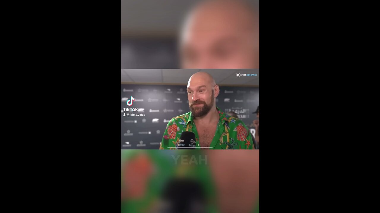 Tyson Fury reacts to Tommy’s win.