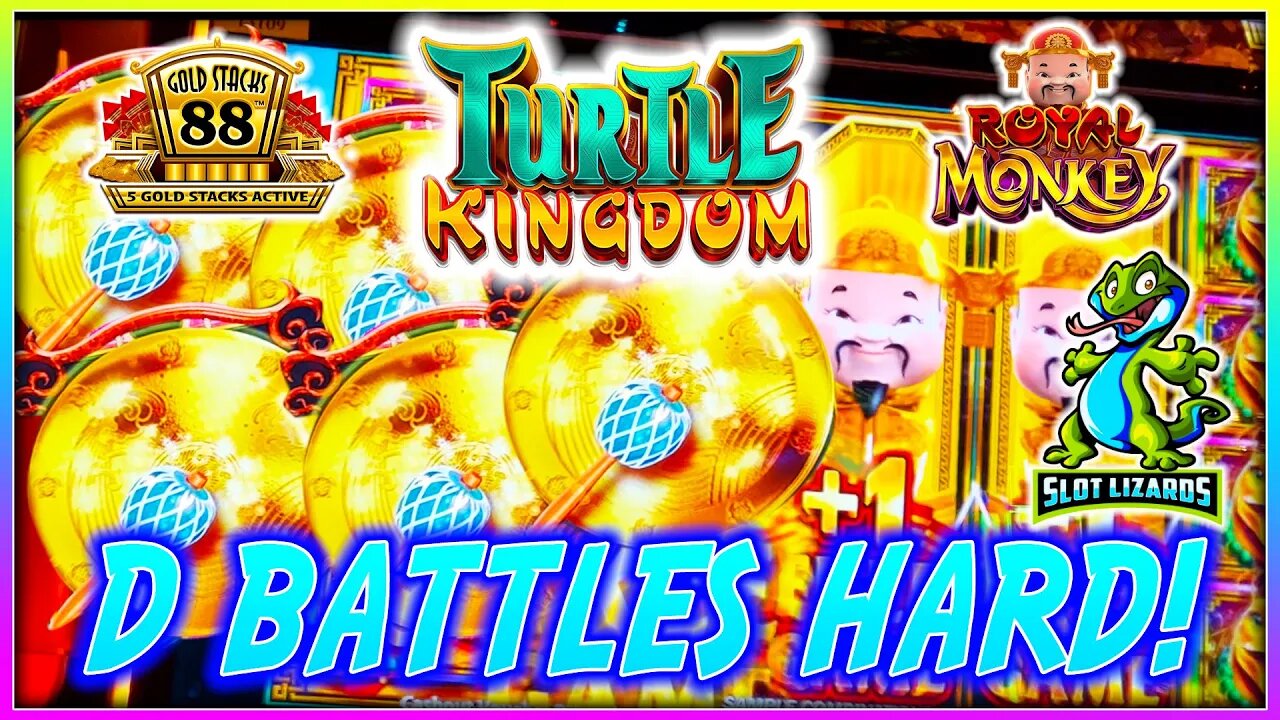 MAX $8.80 SPINNING BONUS BONUS ACTION! Gold Stacks 88 Turtle Kingdom VS Royal Monkey Tower Slot