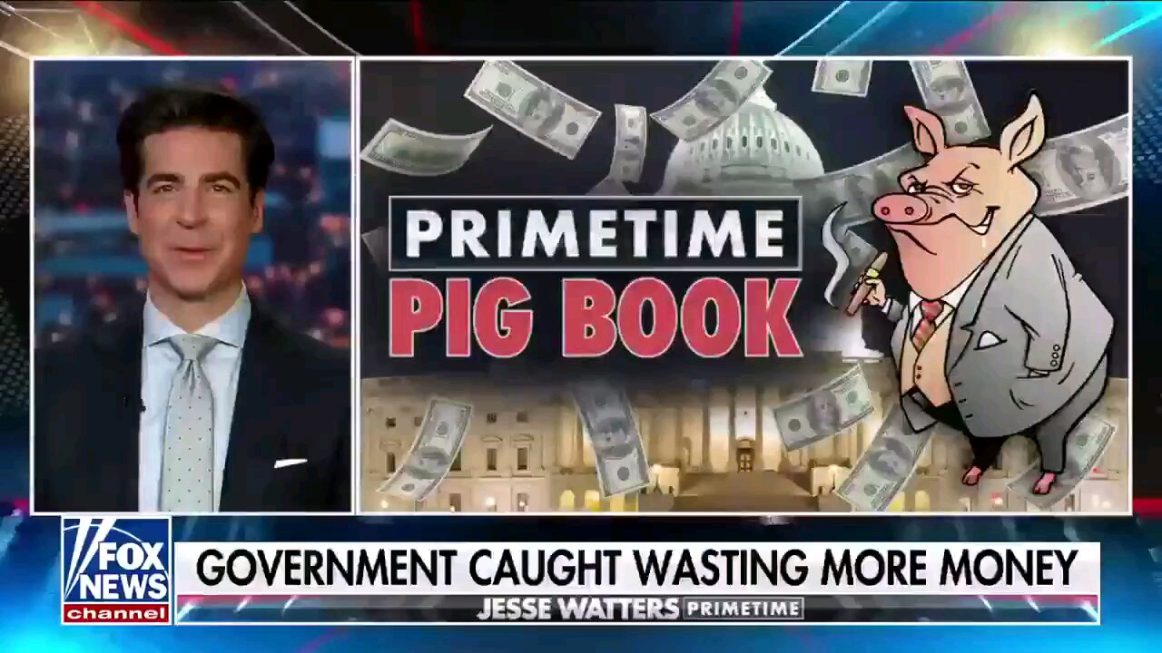 Jesse Watters calls outthe spendings of millions of taxpayer funds thatthe Feds wasting on Podcast