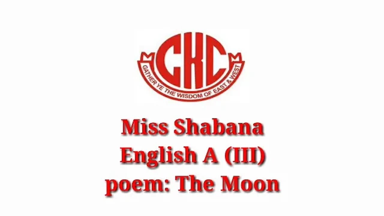 ENGLISH A CLASS 3 POEM THE MOON