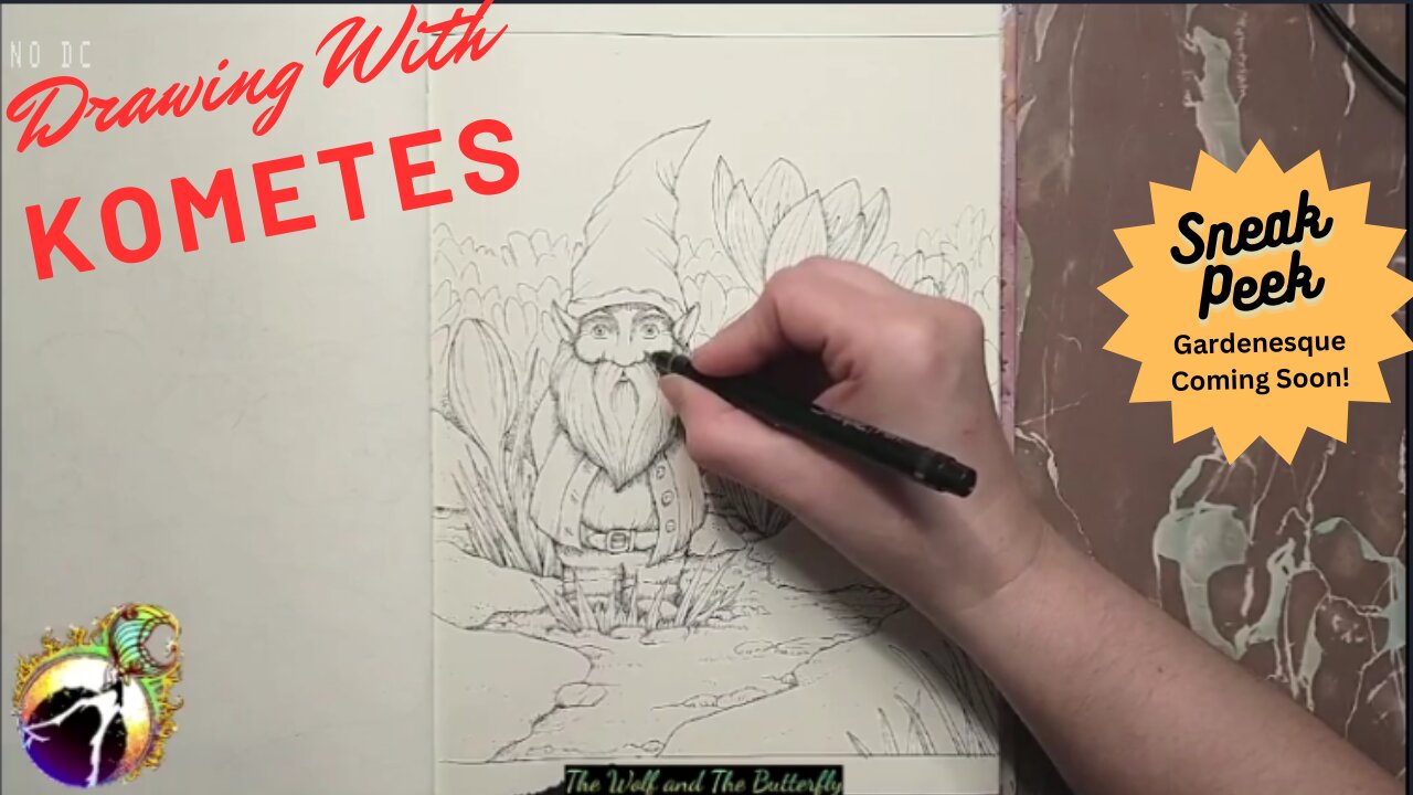 Drawing an Adorable Garden Gnome for My New Coloring Book