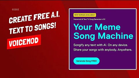 Free A.I. Text To Song Generator - Voice Mod - Quick Tutorial