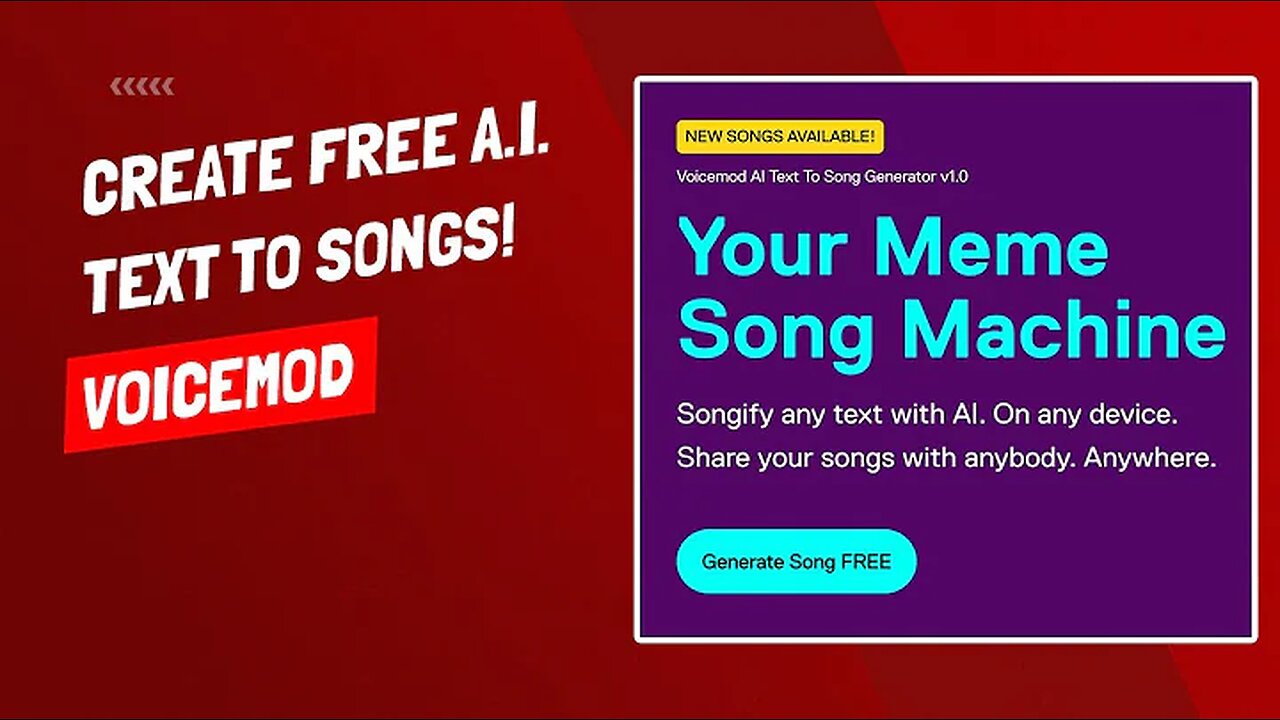 Free A.I. Text To Song Generator - Voice Mod - Quick Tutorial