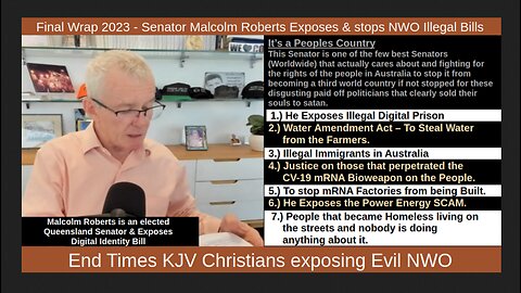 Final Wrap 2023 - Senator Malcolm Roberts Exposes & stops NWO Illegal Bills