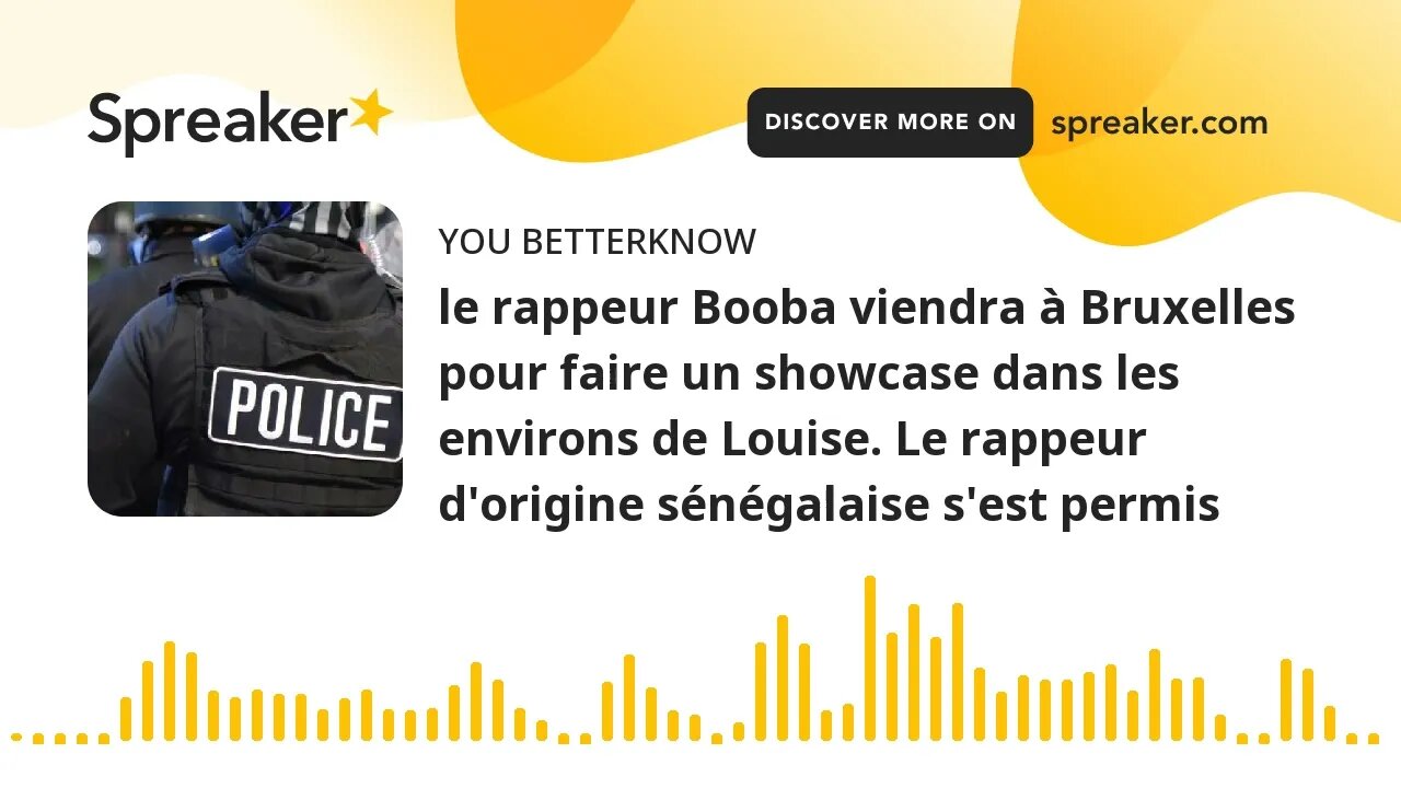 le rappeur Booba viendra à Bruxelles pour faire un showcase dans les environs de Louise. Le rappeur
