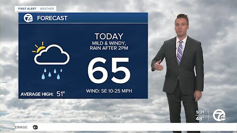 Metro Detroit Forecast: Mild and windy Veterans Day with rain on the way