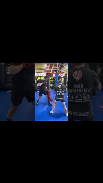 Bating you Opponent in Jab Right Kick Back out Cross Hook Right Kick