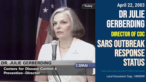 (Apr 22 2003) Dr Julie Gerberding (Director of CDC) SARS outbreak response status (Marty Citron)