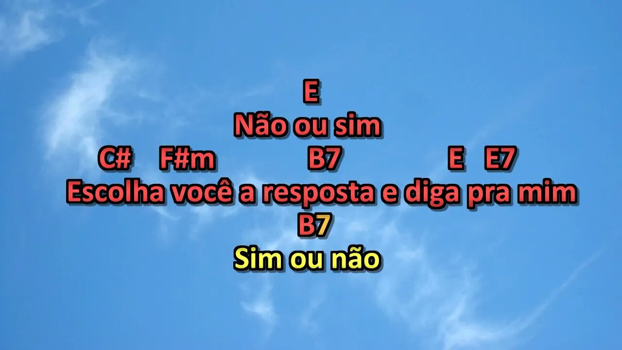 SIM OU NÃO cifra José Roberto karaoke playback