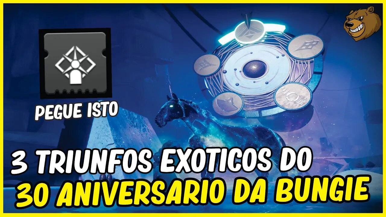 DESTINY 2 │ OS 3 TRIUNFOS EXÓTICOS DO 30 ANIVERSARIO DA BUNGIE !