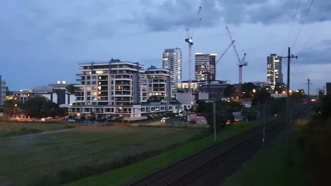 VIEW FROM THROSBY DRIVE BRIDGE, WOLLONGONG. Right on dusk.