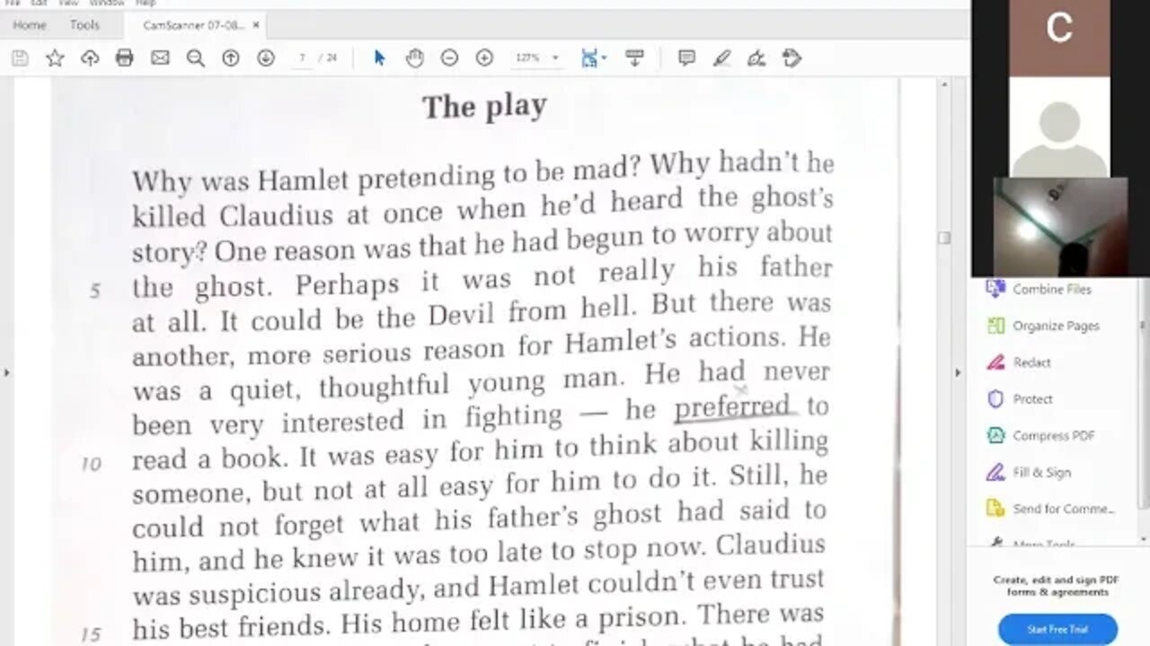 Class 7th English Hamlet Lecture 5 20 07 2020