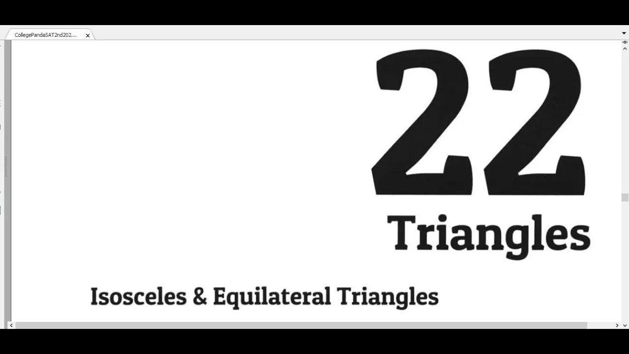Chapter 22:Part 1 ( TRIANGLES : Q1 up to Q18) , #Panda #SAT #EST Exercise 2nd Edition