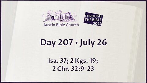 Through the Bible 2022 (Day 207)