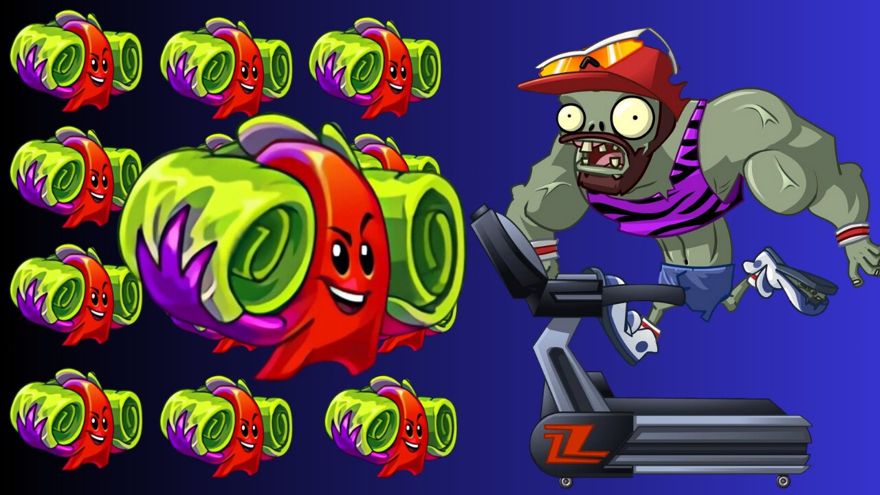 Rhubarbarian vs Cardio Zombie make a Competition Plants vs Zombies