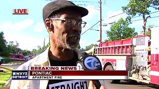 Fire rips through apartment complex in Pontiac