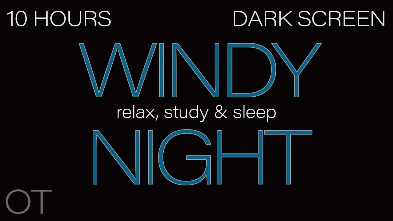 WIND SOUNDS AT NIGHT for Sleeping| Relaxing| Studying| BLACK SCREEN| Dark Screen Nature Sounds