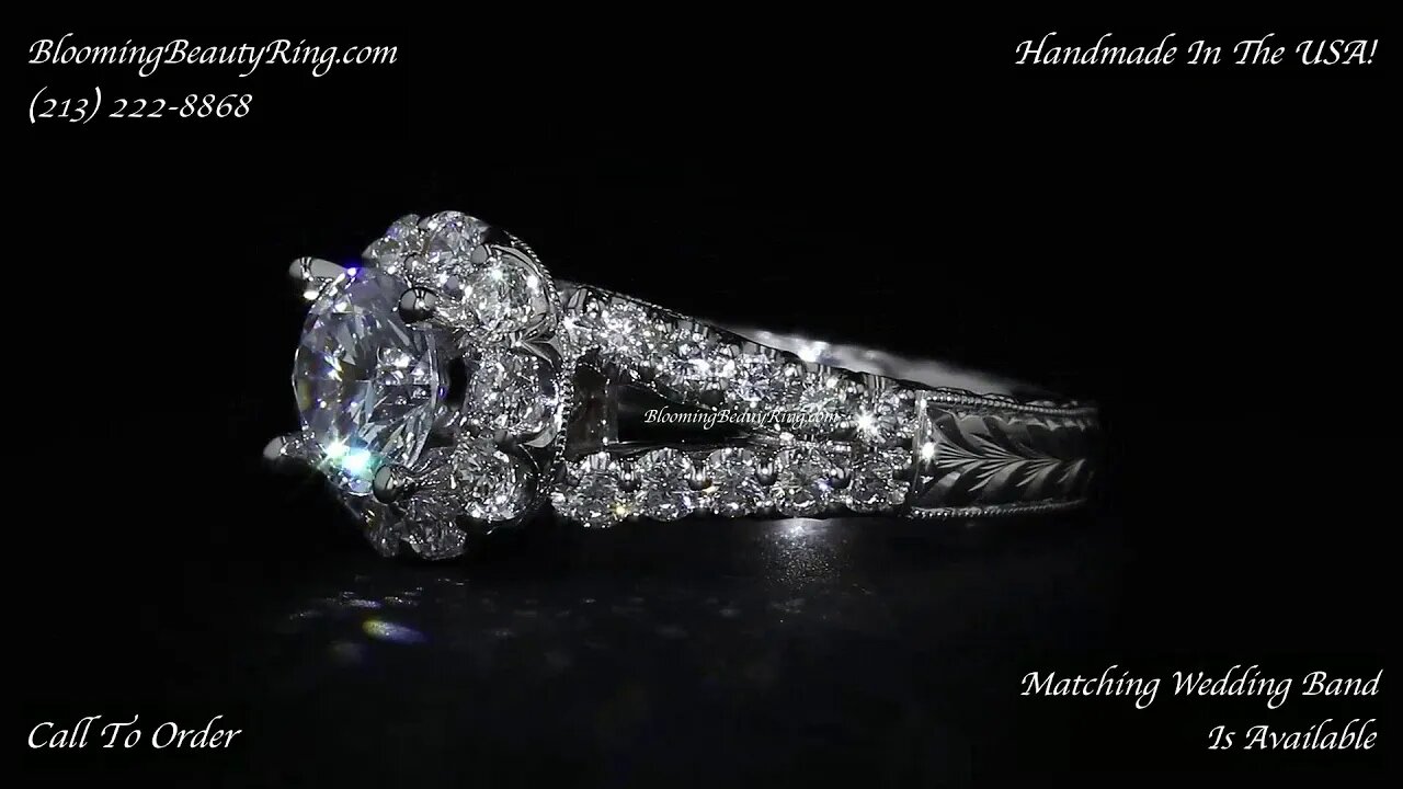 BBR-567E Diamond Engagement Ring By BloomingBeautyRing.com