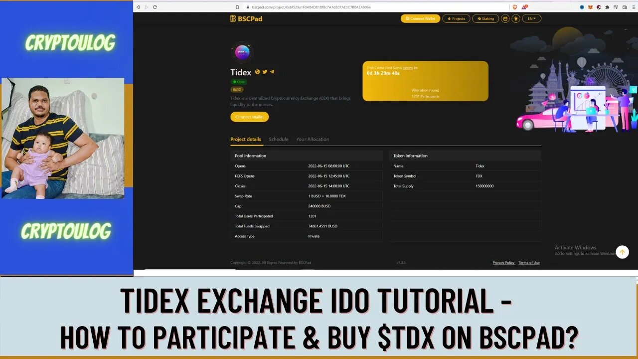 Tidex Exchange - Bscpad IDO Tutorial. How To Participate & Buy $TDX On Bscpad?