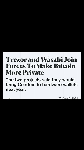Trezor and Wasabi Join Forces To Make Bitcoin More Private #cryptomash #crypto #wallet #viral