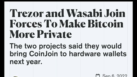 Trezor and Wasabi Join Forces To Make Bitcoin More Private #cryptomash #crypto #wallet #viral