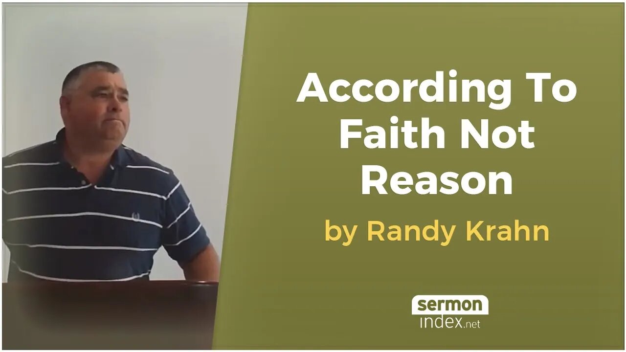 According To Faith Not Reason by Randy Krahn