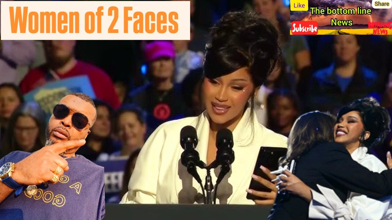 Cardi B The Women of Two Faces speaks at Kamala Harris Rally