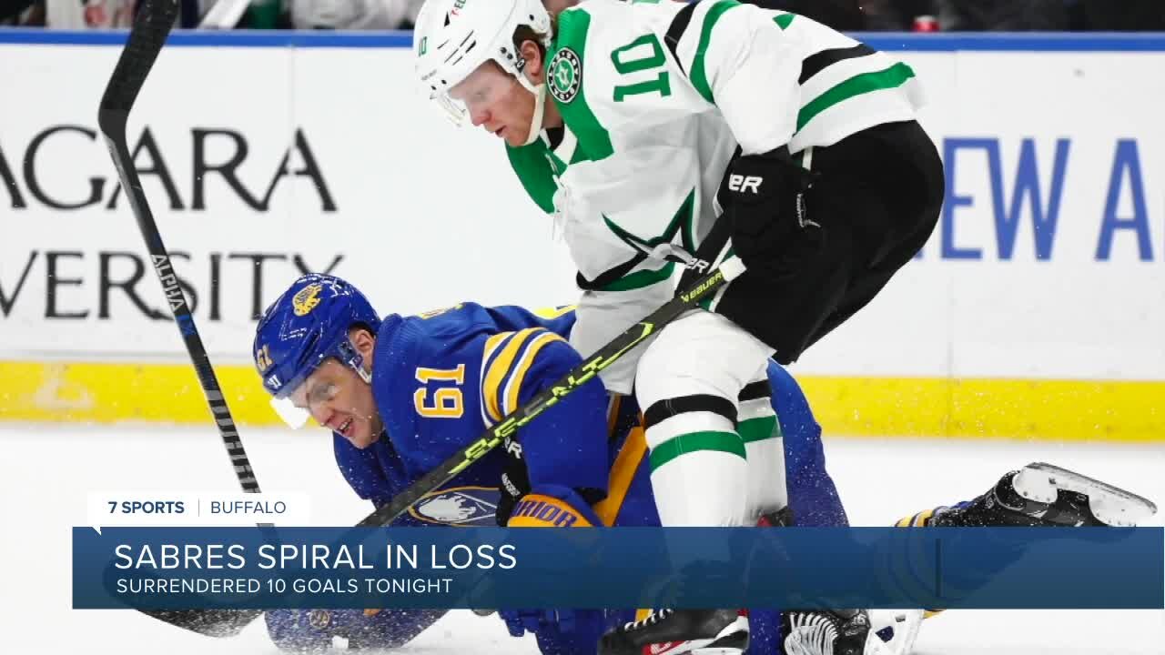 Dallas slams Buffalo with 10 goals as Sabres falls in lopsided contest