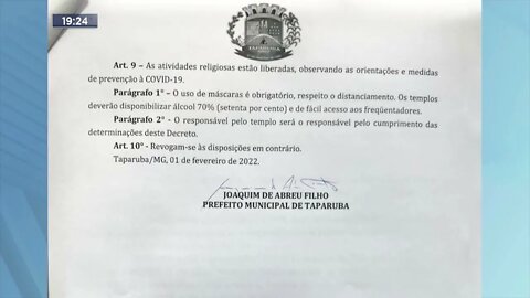 Taparuba: Prefeitura baixa decreto para frear velocidade de contágio do novo coronavírus