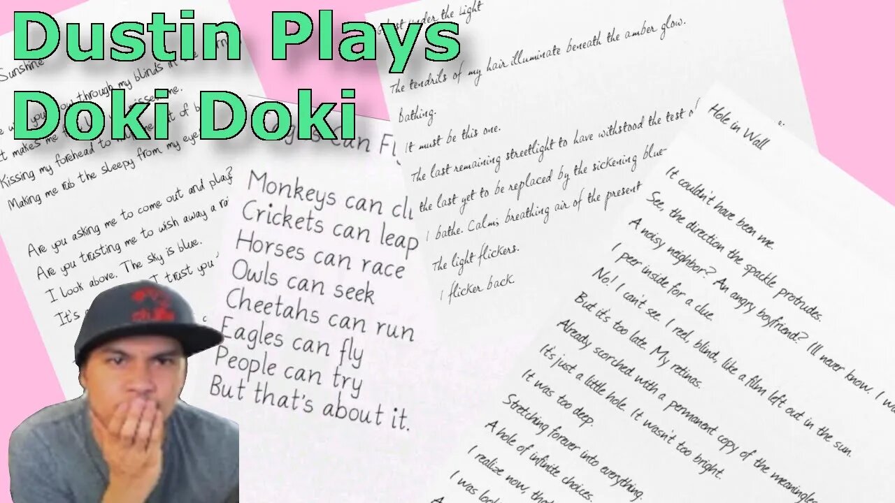 Reading Poems with Dusty | Dustin Plays Doki Doki Part 3