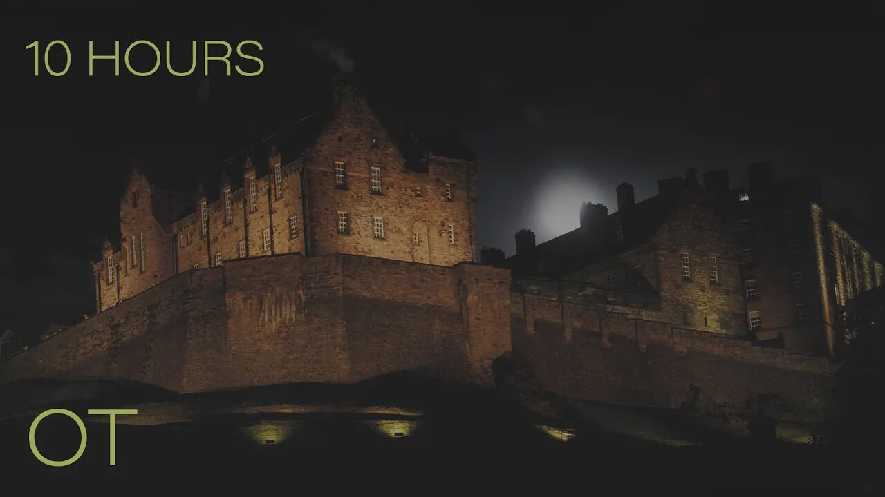 Windy Night at Edinburgh Castle | Wind & Blowing Leaves for Relaxation | Studying | Sleeping