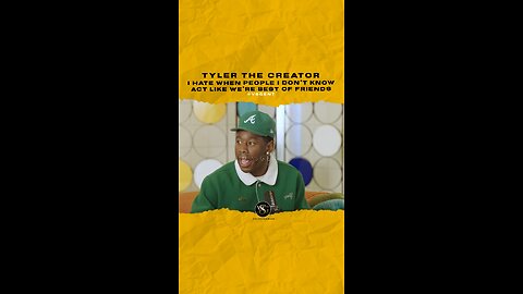 #tylerthecreator I hate when people Idk act like we’re best of friends 🎥 @rapradarpodcast