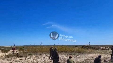 Ukrainian military use the new British Brimstone missiles from a ground-based launcher in the Donbass