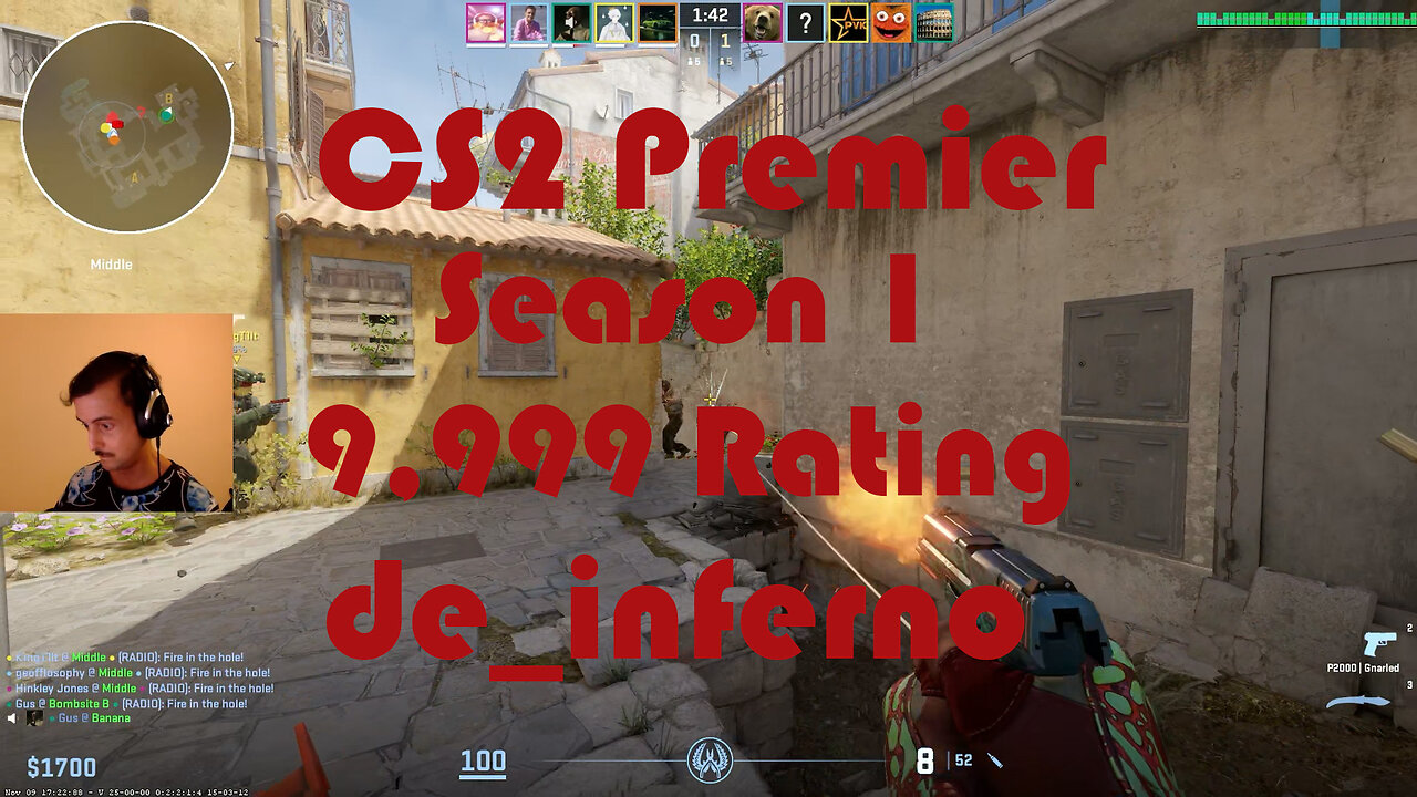 CS2 Premier Matchmaking - Season 1 - 9,999 Rating - de_inferno