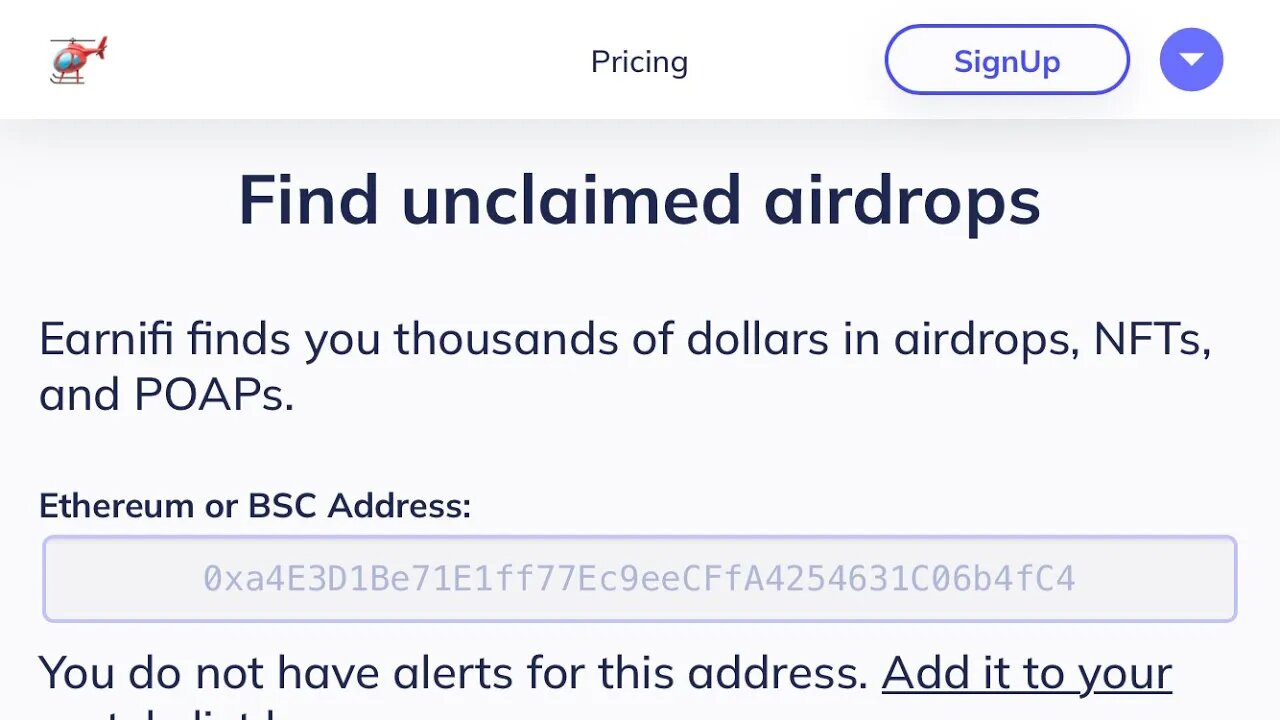 Find All Unclaimed & Upcoming Airdrops For Your ETH & BSC Wallets. Airdrops, NFTs, POAP etc.