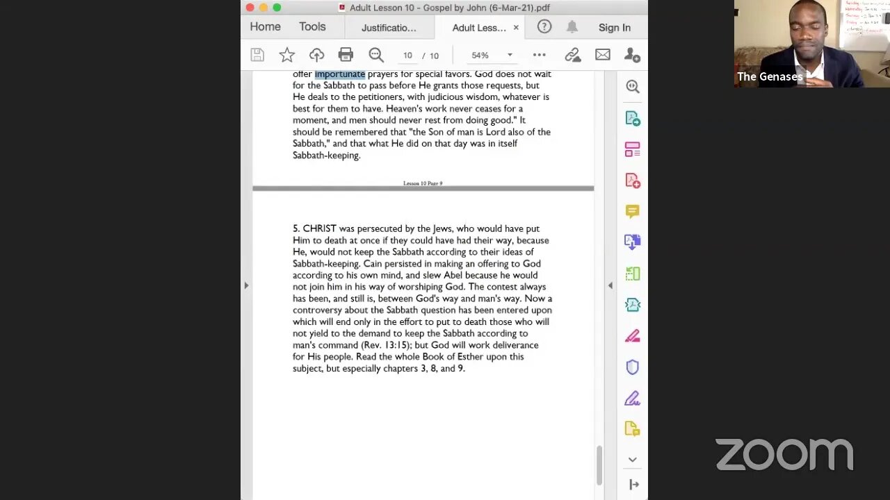 06 03 2021 Sabbath School Lesson Study Review