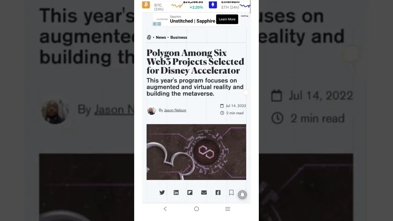 Polygon Among Six Web3 Projects Selected for Disney Accelerator #cryptomash #cryptomashnews