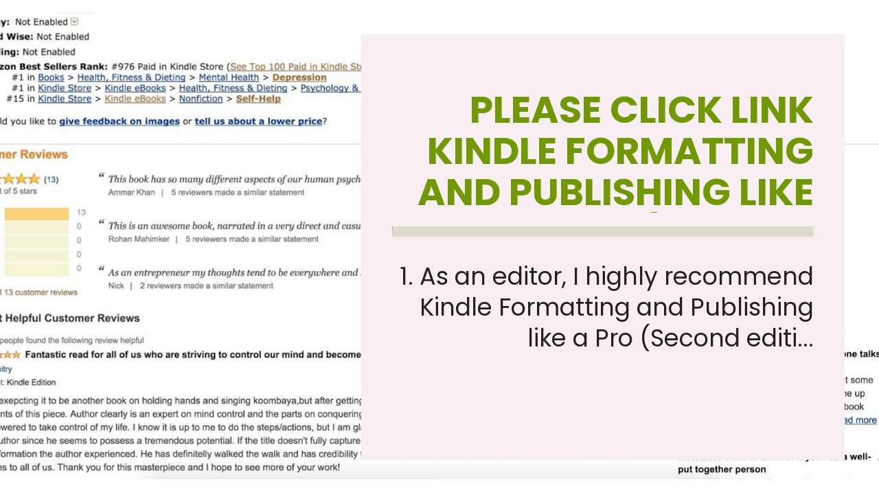 Please click link Kindle Formatting and Publishing like a Pro (Second edition): 80 Self-Publish...