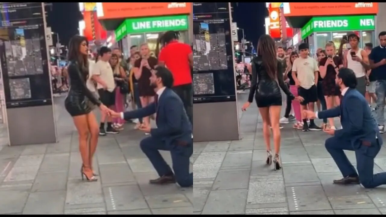 SHE BELONGS TO THE STREETS! Entitled Girl REJECTS Boyfriend Marriage Proposal In NYC