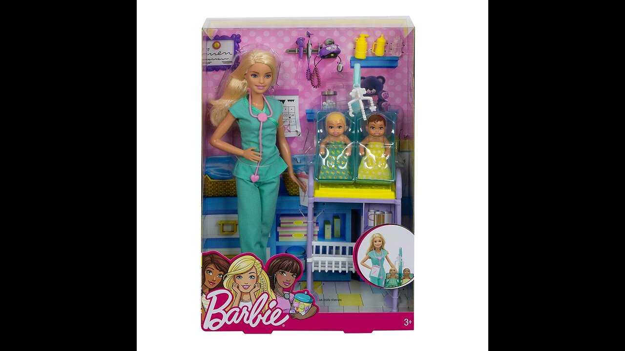 Barbie Baby Doctor Playset with Blonde Doll, 2 Infant Dolls, Exam Table and Accessories, Stetho...