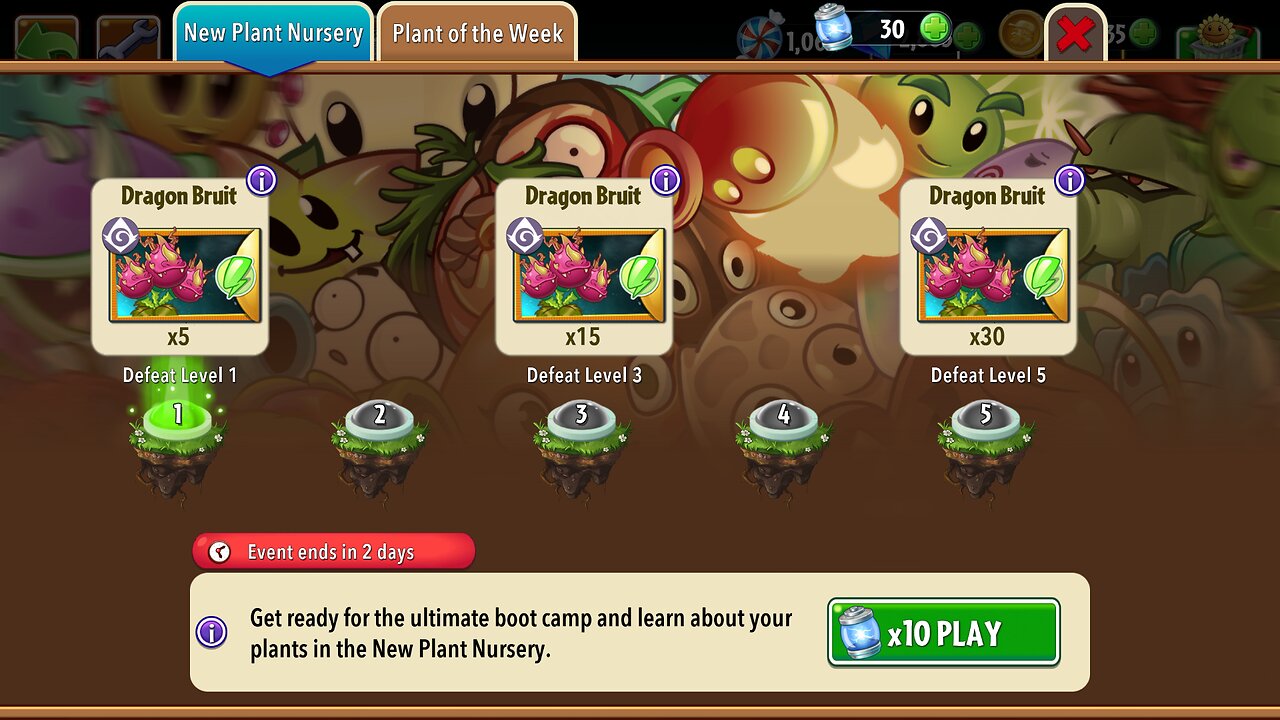 Plants vs Zombies 2 - Plant Nursery - Dragon Bruit - December 2024