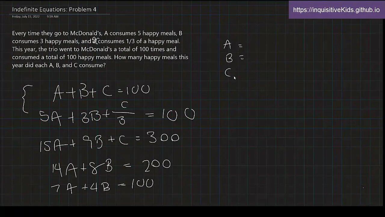 Indefinite Equations: Problem 4