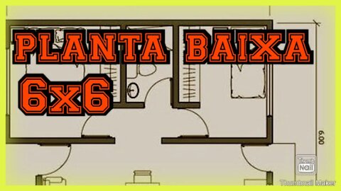 plano de casa ( planta baixa 6x6