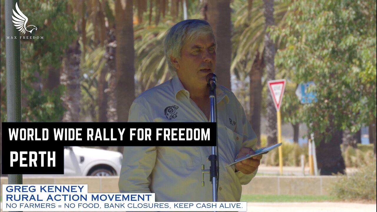 Greg Kenney. Rural Action Movement. No Farmers = No Food, Bank closures, Keep cash alive