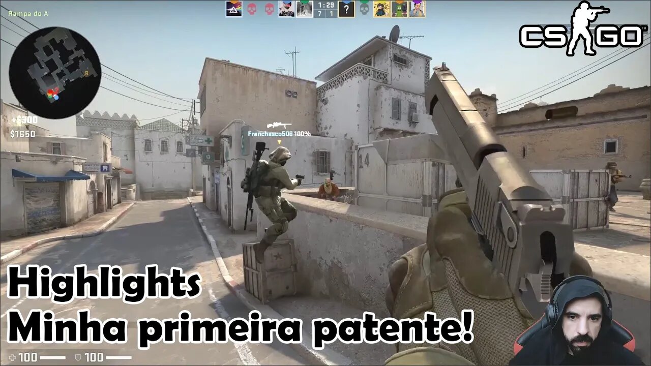 Pegando a primeira patente! Evolui do meu primeiro gameplay? 🤔 CS:GO