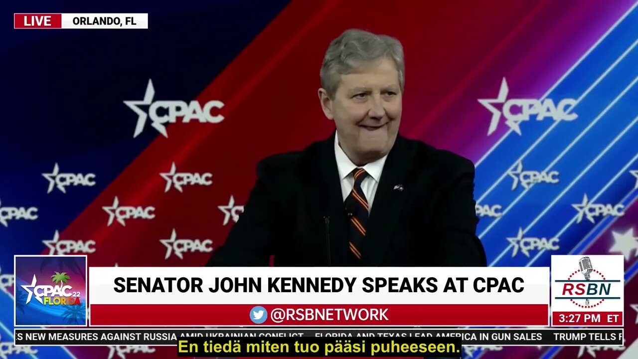 Senator John Kennedy speaks at CPAC (suomeksi tekstitetty)