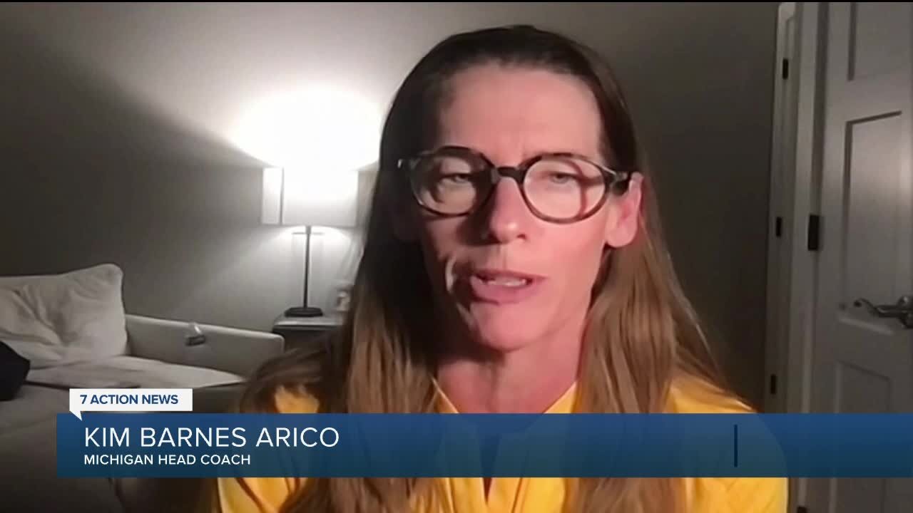 Kim Barnes Arico reacts to Michigan's NCAA Tournament draw