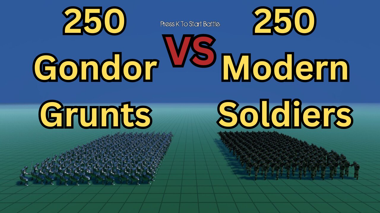 250 Gondor Grunts Versus 250 Modern Soldiers || Ultimate Epic Battle Simulator