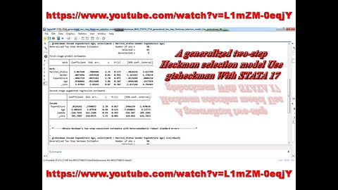 A generalized two-step Heckman selection model Use gtsheckman With STATA 17