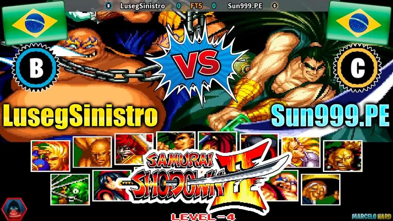 Samurai Shodown II (LusegSinistro Vs. Sun999.PE) [Brazil Vs. Brazil]